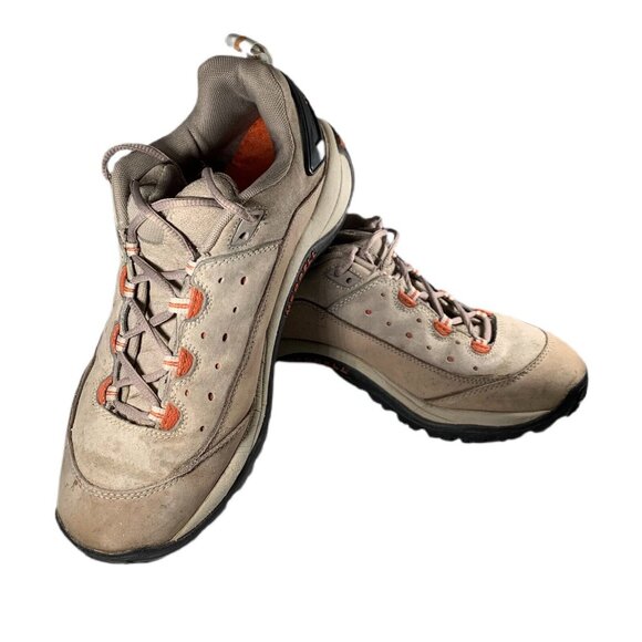Merrell Sport Low Taupe Brown Leather Trail Hiking Boots Womens Sz 9 Shoes READ - Picture 2 of 11